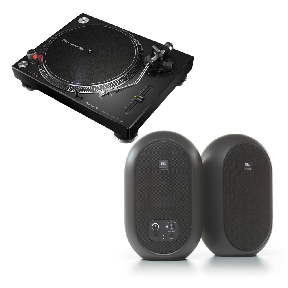 Pioneer DJ PLX-500-K Black ターンテーブル レコードプレーヤー リスニングセット JBL  104-BT付きセット(DJプレイが可能なダイレクトドライブターンテーブル) 全国どこでも送料無料の楽器店