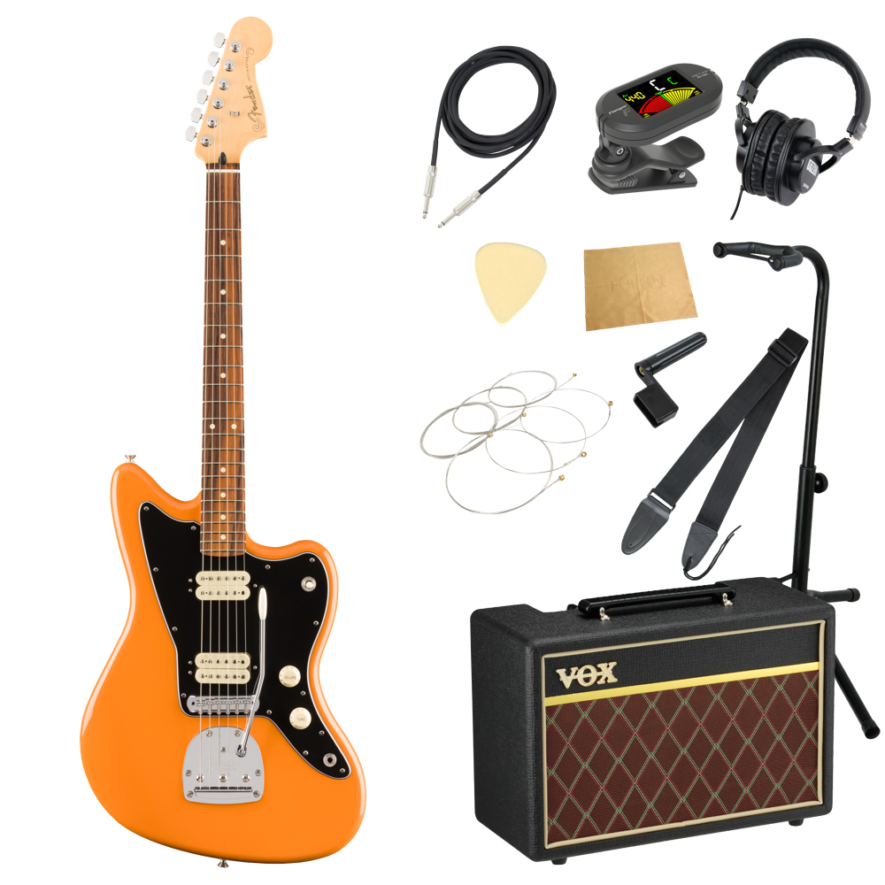 フェンダー Fender Player Jazzmaster PF Capri Orange エレキギターVOXアンプ付き 入門11点 初心者セット