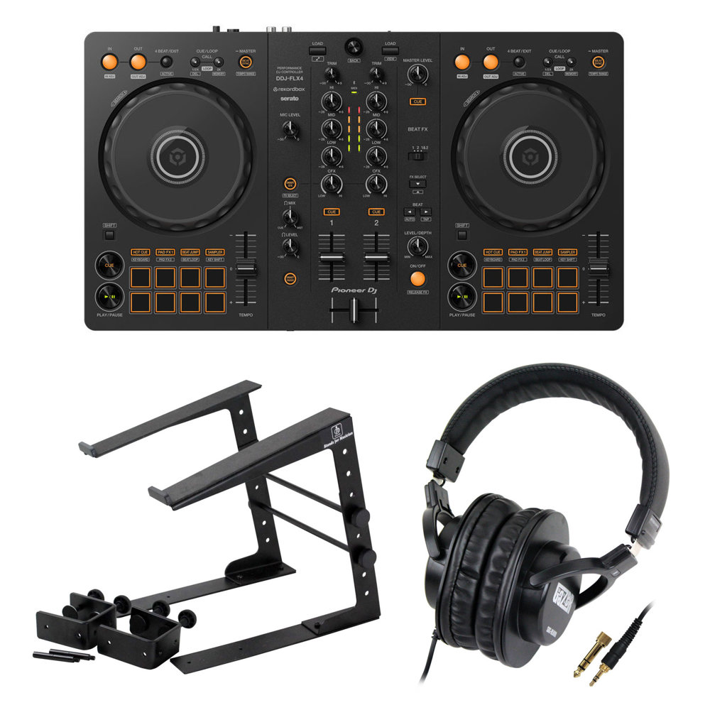 Pioneer DJ DDJ-FLX4 ラップトップスタンドヘッドホン付きセット DJ