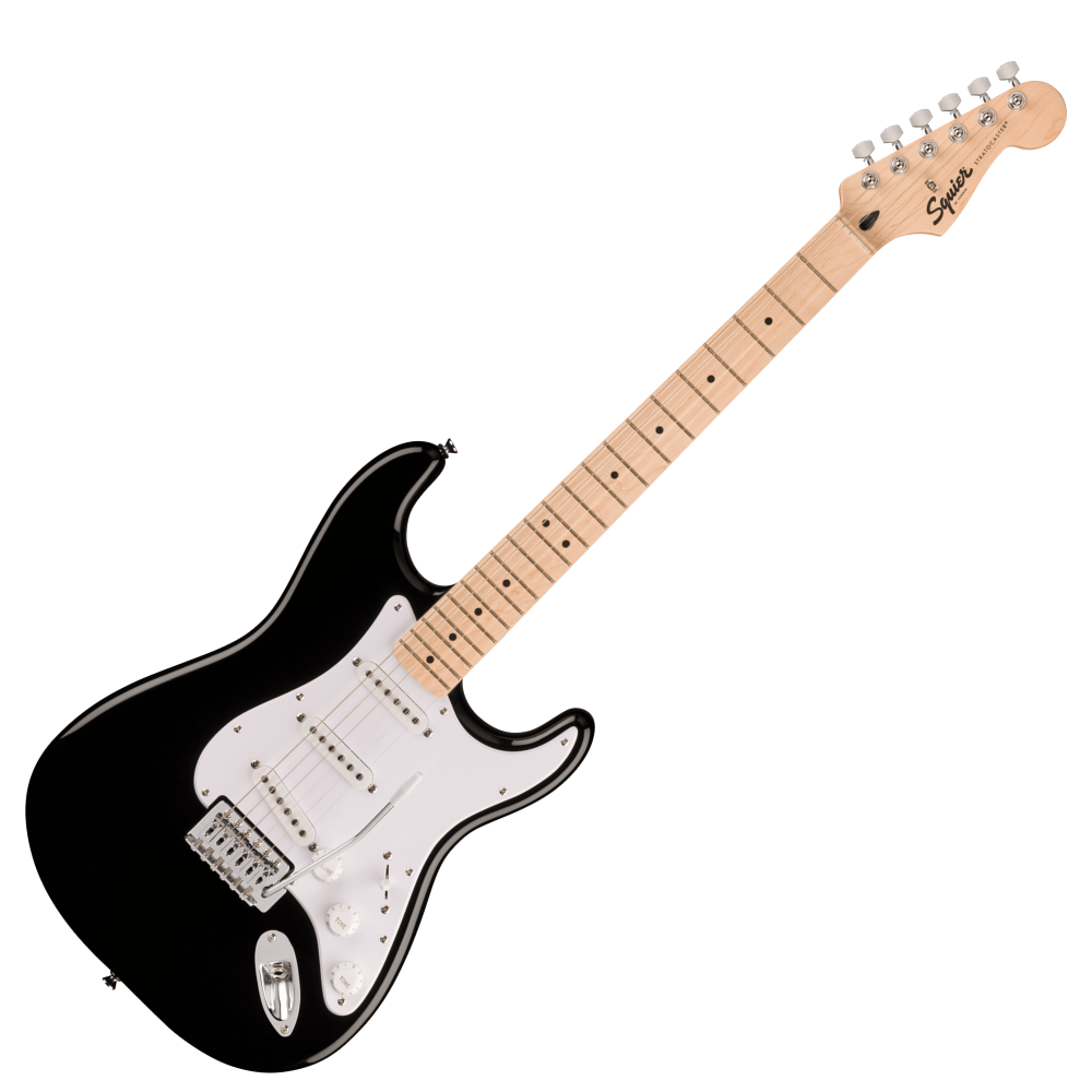 Squier スクワイヤー スクワイア Sonic Stratocaster MN BLK エレキギター ストラトキャスター VOXアンプ付き 入門11点 初心者セット 正面画像