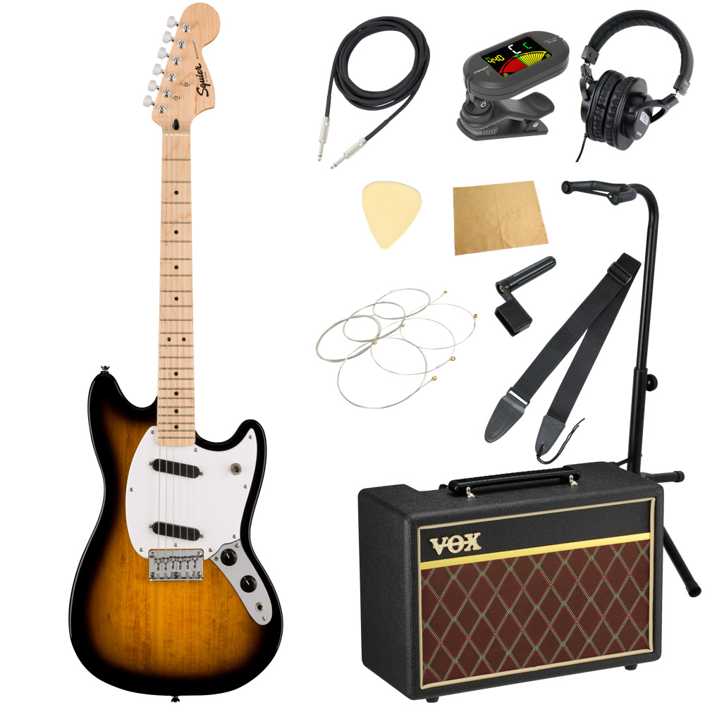 Squier スクワイヤー スクワイア Sonic Mustang MN 2TS エレキギター ムスタング VOXアンプ付き 入門11点 初心者セット