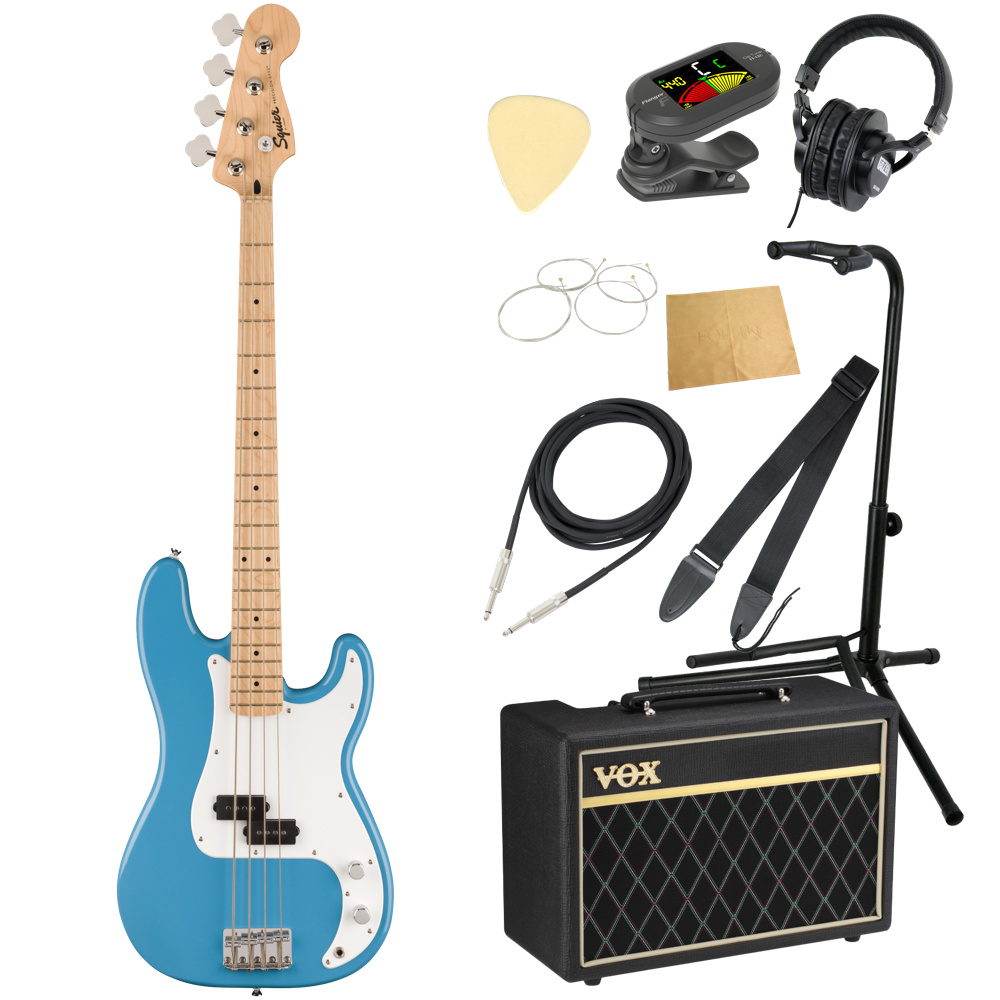 Squier スクワイヤー スクワイア Sonic Precision Bass MN CAB エレキベース VOXアンプ付き 入門10点 初心者セット