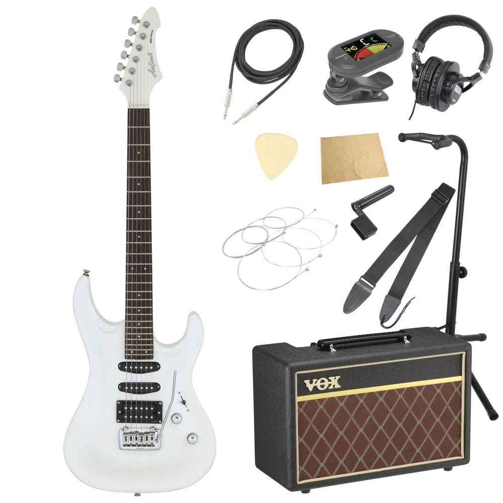 AriaProII MAC-STD Pearl White エレキギター VOXアンプ付き 入門11点