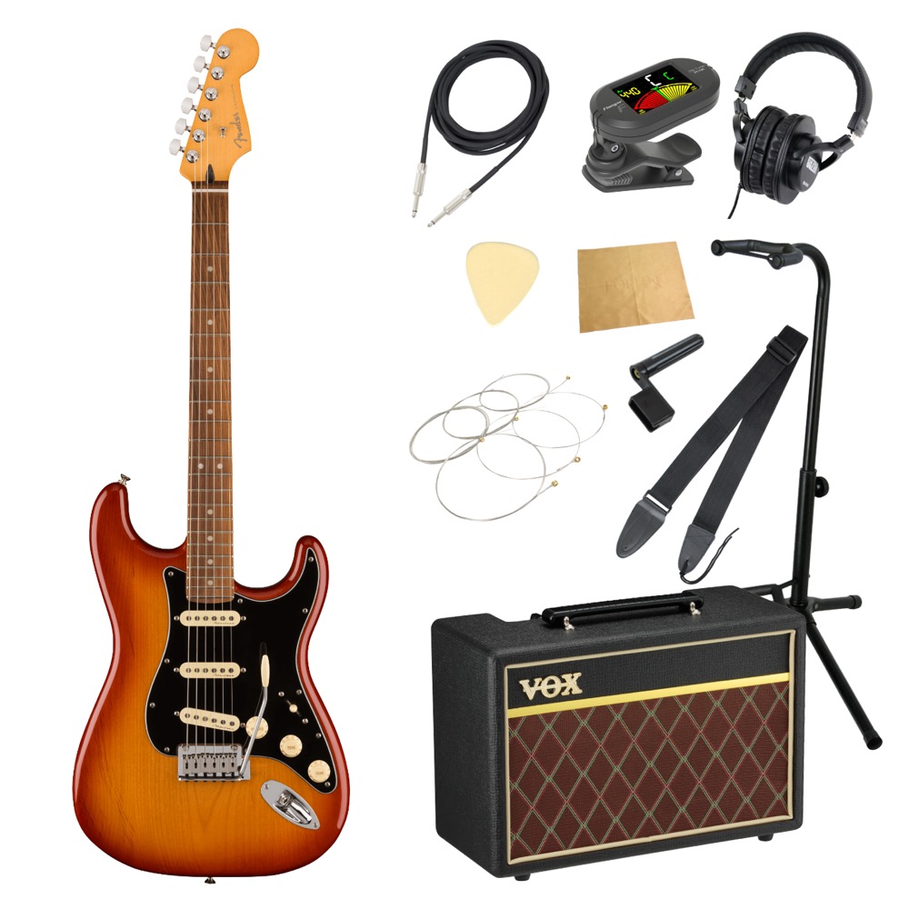 Fender フェンダー Player Plus Stratocaster PF Sienna Sunburst エレキギター VOXアンプ付き 入門11点 初心者セット