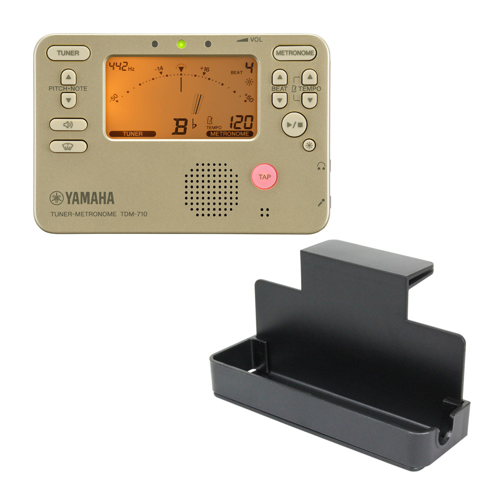YAMAHA ヤマハ TDM-710GL ゴールド チューナーメトロノーム 譜面台トレイラック付き 2点セット