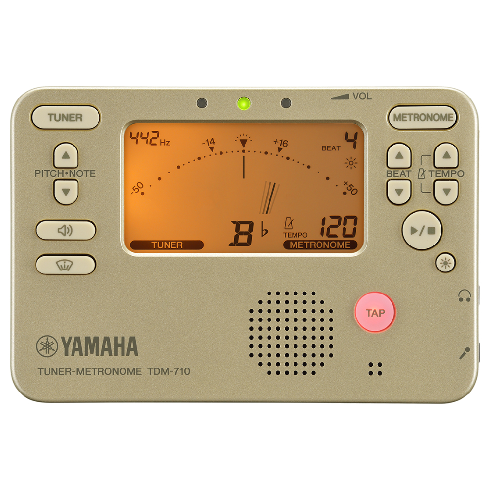 YAMAHA ヤマハ TDM-710GL ゴールド チューナーメトロノーム 譜面台トレイラック付き 2点セット チューナー画像