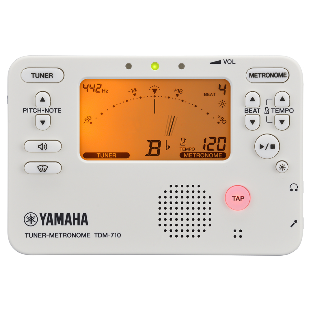 YAMAHA ヤマハ TDM-710IV アイボリー チューナーメトロノーム 譜面台トレイラック付き 2点セット チューナー画像