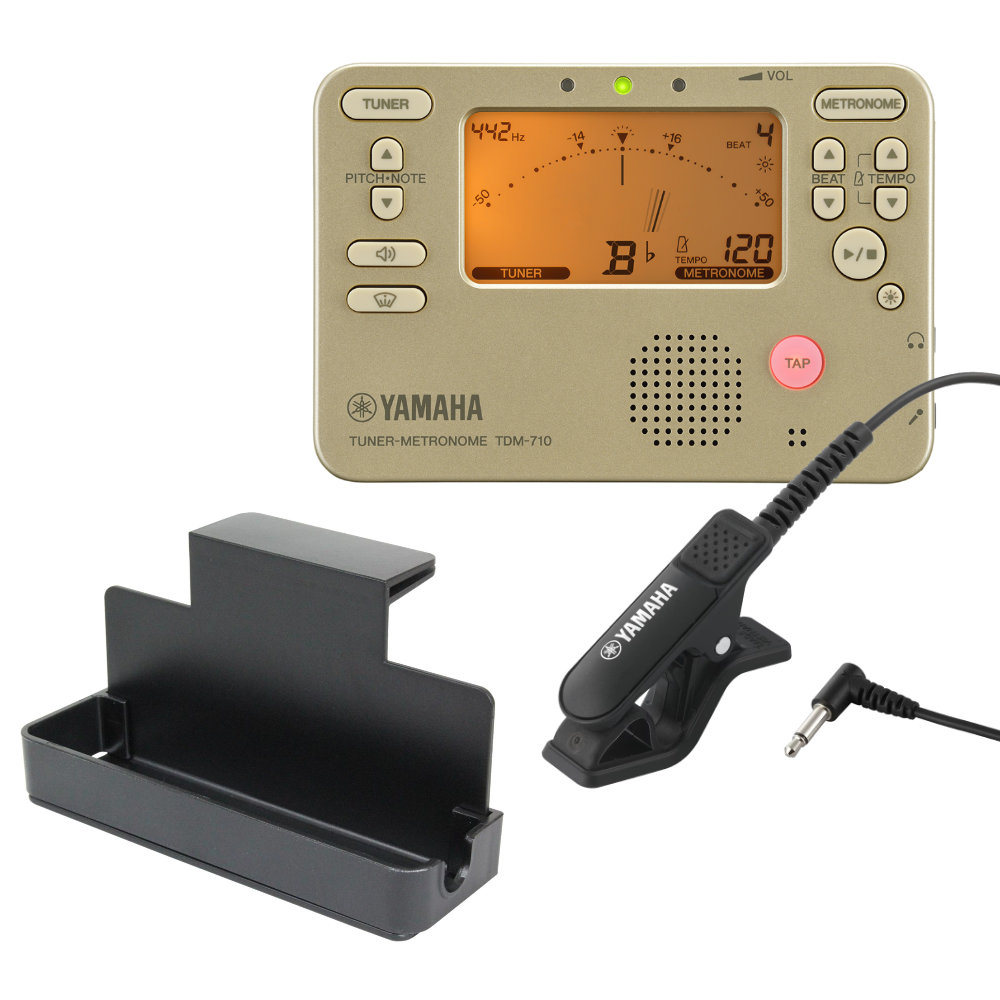 YAMAHA ヤマハ TDM-710GLM チューナーメトロノーム&クリップマイクセット 譜面台トレイラック付き