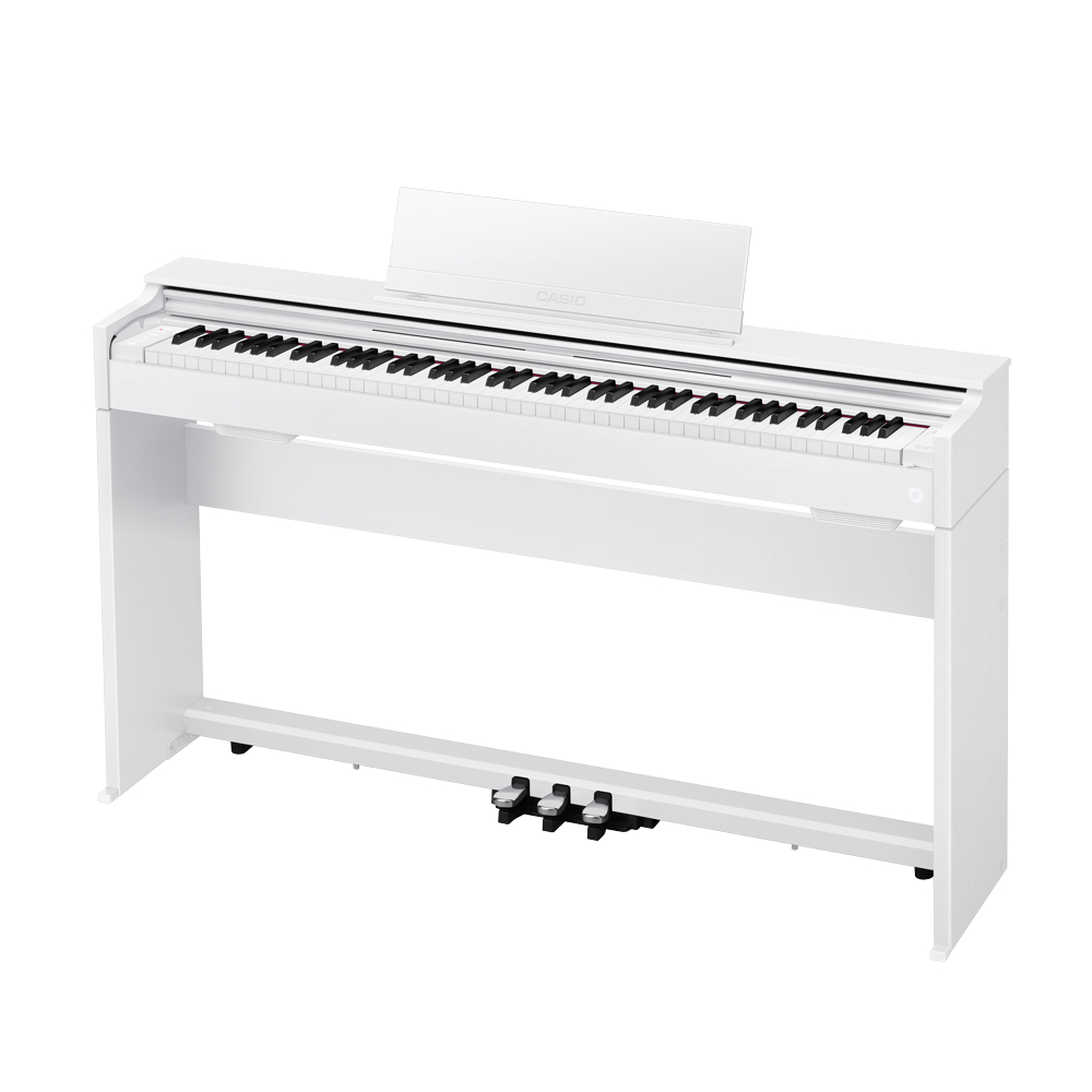 CASIO カシオ CELVIANO AP-S200WE ホワイト 電子ピアノ CASIO CB-30 WE 高低自在 ピアノ椅子付き【組立設置無料サービス中】 アングル画像