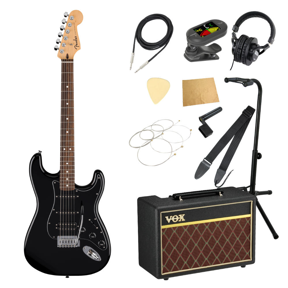 Fender フェンダー Standard Stratocaster HSS LRL BPG BLK エレキギター ストラトキャスター VOXアンプ付き 入門11点 初心者セット