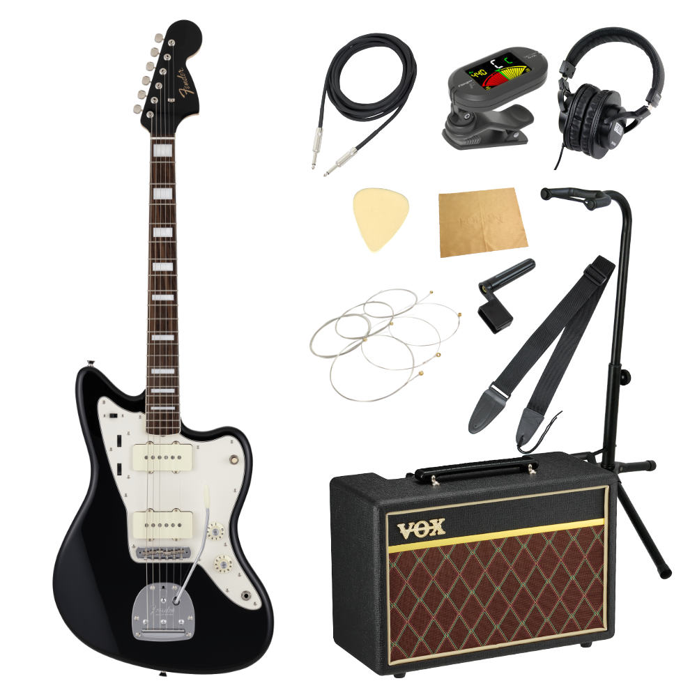 Fender フェンダー Made in Japan Traditional Late 60s Jazzmaster RW Black エレキギター VOXアンプ付き 入門11点 初心者セット