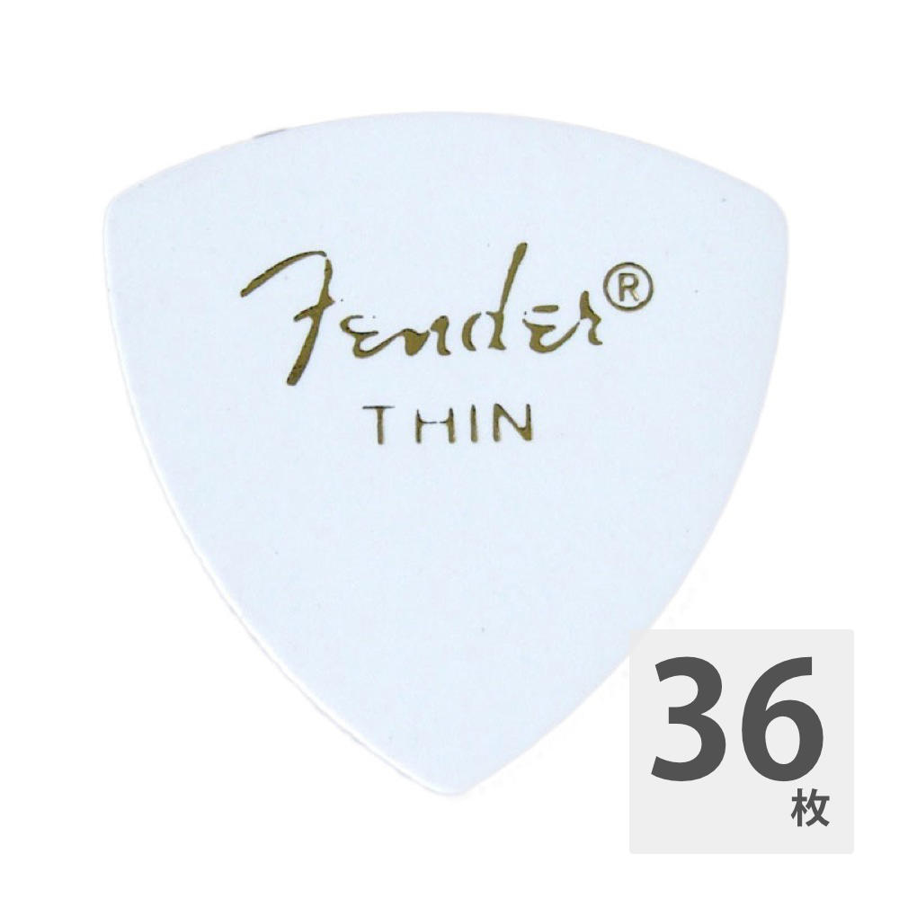 Fender 346 Shape Classic Celluloid Picks Thin White フェンダー ギターピック トライアングル（おにぎり）型